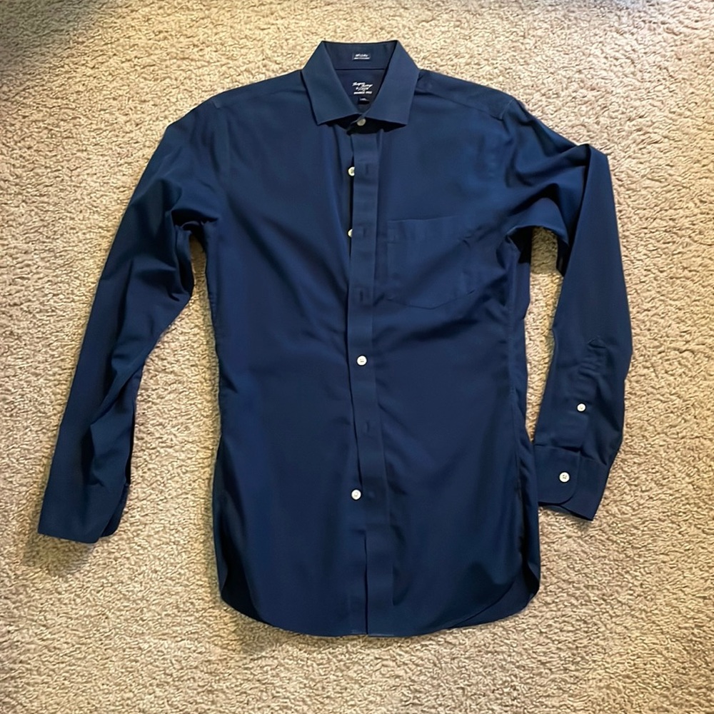 Blue Wrinkle Free Dress Shirt